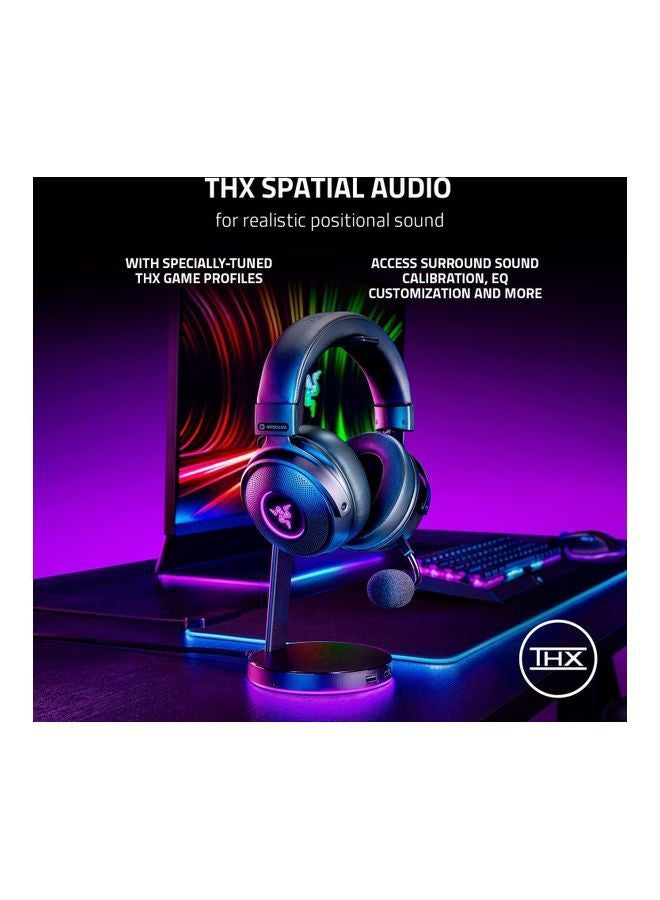 Kraken V3 Pro Wireless Gaming Headset: Haptic Technology, HyperSense, Passive noise cancellation, USB-A Wireless (2.4GHz), 3.5mm Analog, For PC, PS4, PS5, Nintendo Switch, Mobile, Xbox - Black