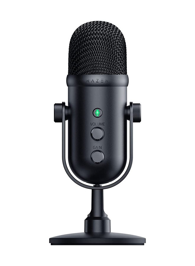 Razer Seiren V2 Pro, Professional-Grade USB Microphone for Streamers, Dynamic Microphone, High Pass Filter, Mic Monitoring, Built in Shock Absorber & Mic Windsock, Gain Control & Mute Button - Black