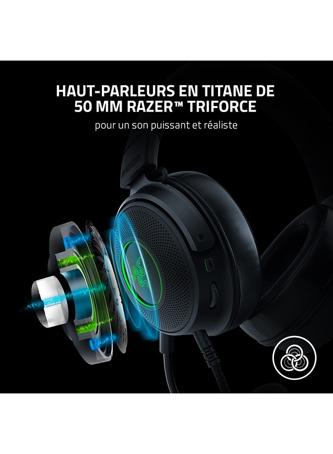 Kraken V3 Wired USB Gaming Headset, Black