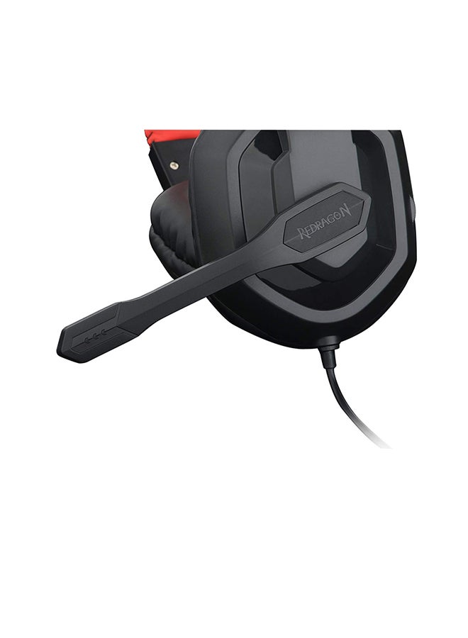 H120 Ares RGB WirwsGaming Headset with Surround Sound, 40mm Speaker Drive Unit, RGB Light Effects, 90° Up and Down, Geared Volume Keys, Large Ear Muffs, Black | H120-RGB