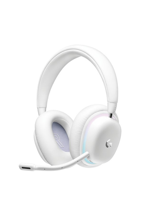 Logitech G G735 Wireless Gaming Headset, Customisable LIGHTSYNC RGB Lighting, LIGHTSPEED, Bluetooth, 3.5 MM Aux Compatible with PC, Mobile Devices, Detachable Microphone - White Mist