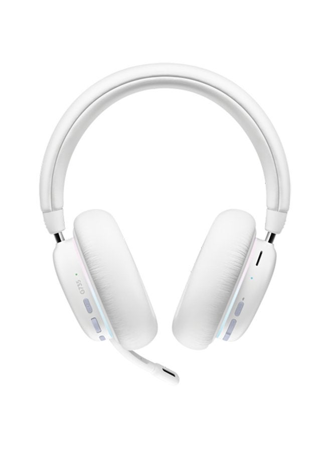 Logitech G G735 Wireless Gaming Headset, Customisable LIGHTSYNC RGB Lighting, LIGHTSPEED, Bluetooth, 3.5 MM Aux Compatible with PC, Mobile Devices, Detachable Microphone - White Mist