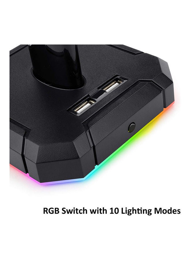 HA300 SCEPTER Pro RGB Backlit Gaming Headphone Stand with 10 RGB Lighting Modes and 4 USB Ports