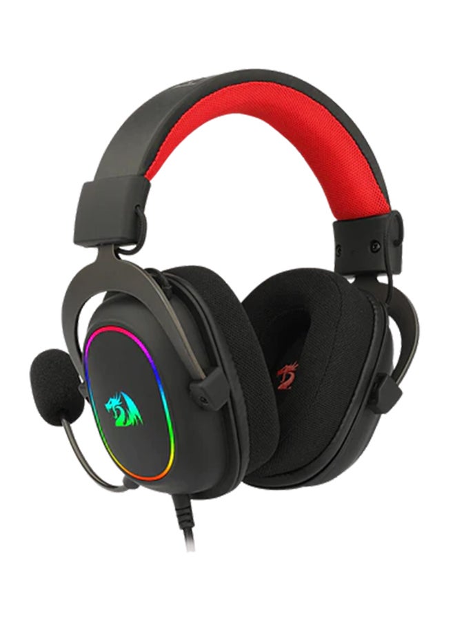 H510-RGB Zeus X Wired Gaming Headset, Ergonomic Design, 7.1 Surround Sound, 53mm Drive, Detachable Microphone & RGB Lights, 3.5mm Cable, USB Control Box & 3.5mm Jack Input, Black | H510-RGB
