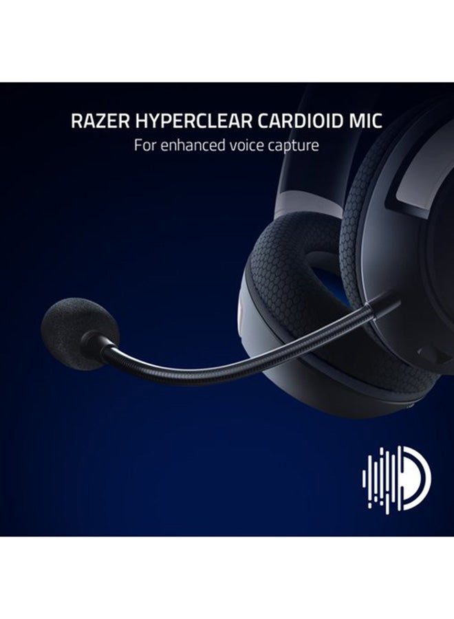 Razer Kaira HyperSpeed Wireless Gaming Headset for Playstation 5 / PS5, PS4, PC, Mobile: 50mm Drivers - HyperClear Cardioid Mic - Memory Foam Cushions - Bluetooth - 30 Hr Battery - White & Black