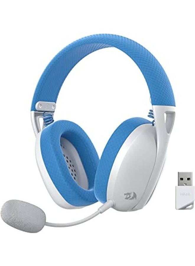 H848B IRE Pro Headphones, Tri-Mode Connection, 40mm Driver Size, 7.1 Virtual Surround, Detachable Microphone, 2.4G/BT/Wired Connectivity, White/Blue | H848B