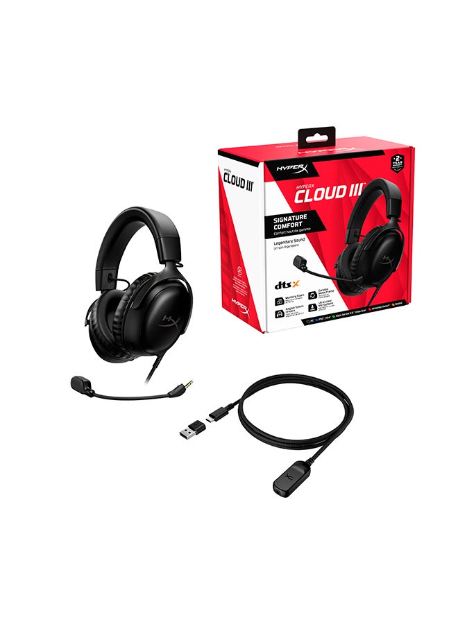 Cloud III – Wired Gaming Headset, PC, PS5, Xbox Series X|S, Angled 53mm Drivers, DTS, Memory Foam, Durable Frame, Ultra-Clear 10mm Mic, USB-C, USB-A With 3.5mm