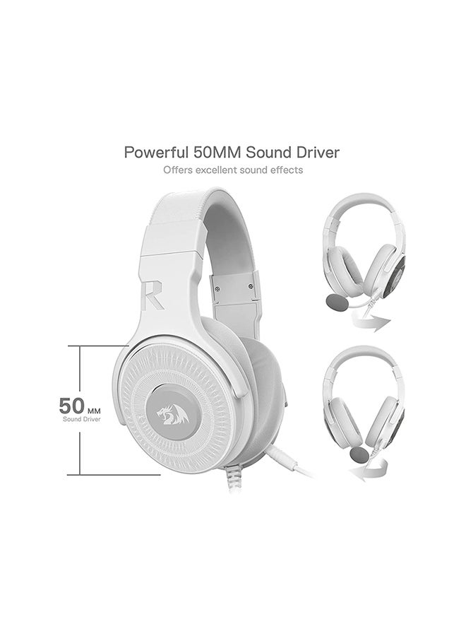 Pandora white, Virtual 7.1 RGB Gaming headset w/adapter