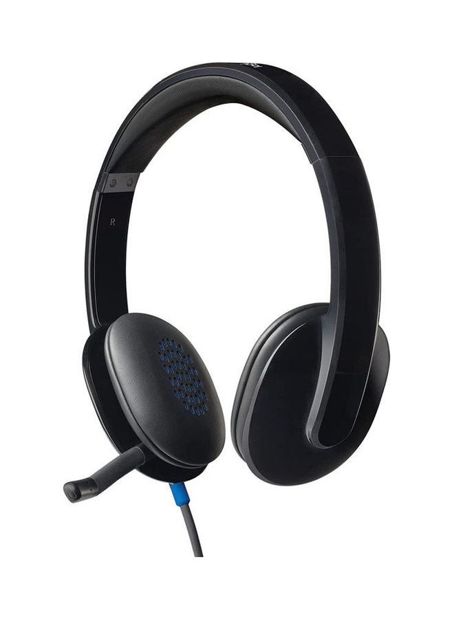 H540 USB Headset, With Noise-Cancelling Mic, Wired Connectivity, 18 Hours Battery Life, High Definition Sound Quality, On Ear Controls, Black