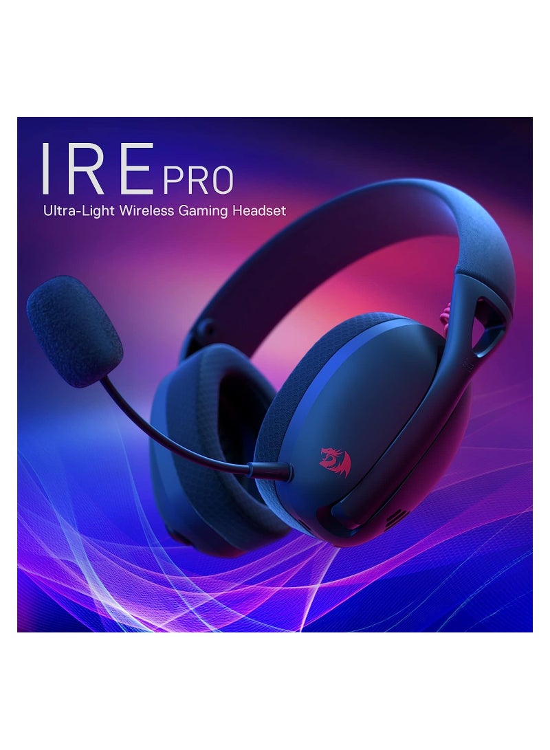 H848 IRE Pro Headphones, Tri-Mode Connection, 40mm Driver Size, 7.1 Virtual Surround, Detachable Microphone, 2.4G/BT/Wired Connectivity, Black | H848