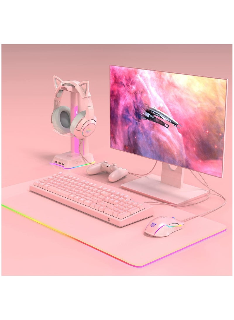 Gaming Headset With Mic Lightweight Headphones Rgb Aluminum Frame Noise Reduction Surround Sound Compatible PS4 PS5 Xbox One PC Mobile Phone