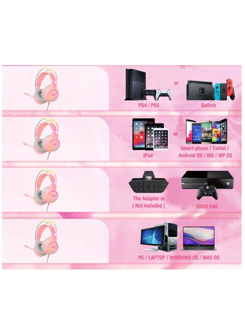 Gaming Wired Headset With Microphone For PS4 PS5 XOne XSeries NSwitch PC