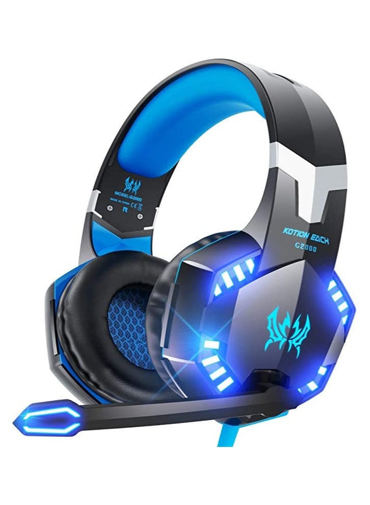 Gaming Headset for PS5, PS4, PC, Xbox. One, Surround Sound Over Ear Headphones with Mic
