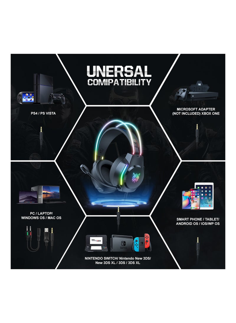 X26 Gaming Headset Over-Ear Gaming Wired Headphones with Mic for PS4/PS5/XOne/XSeries/NSwitch/PC