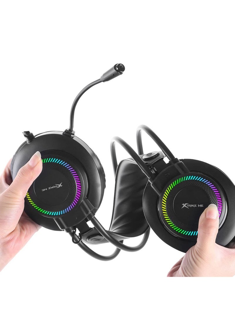 Gaming Headset GH-509 Wired Stereo Gaming Headset Black-Wired Gaming Headphone with Crystal Clear Microphone for PS5 PS4 PC and Switch