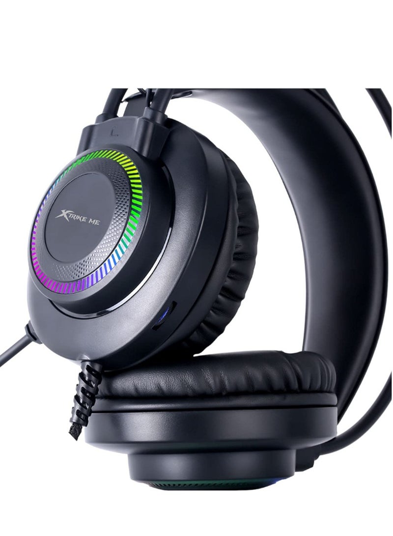 Gaming Headset GH-509 Wired Stereo Gaming Headset Black-Wired Gaming Headphone with Crystal Clear Microphone for PS5 PS4 PC and Switch
