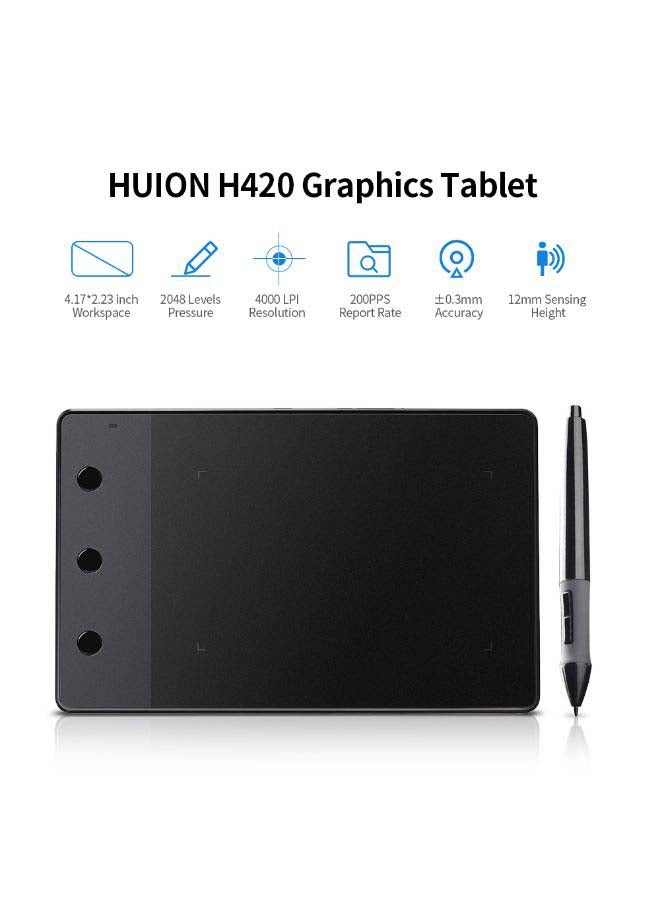 Professional Graphics Drawing Tablet Black