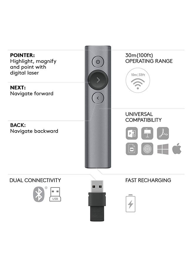 Spotlight Presentation Remote Grey