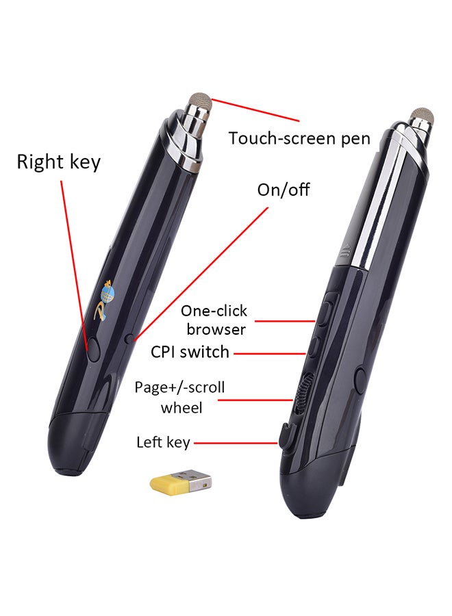 2.4Ghz USB Wireless Optical Pointing Pen Black