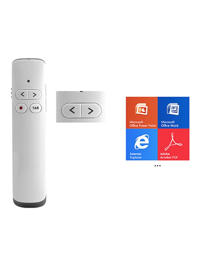 PP924 Wireless Presenter PPT Flip Pen Laser Pointer White