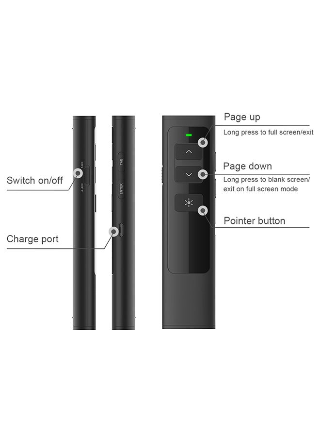 Wireless Laser Presenter Pointer Black