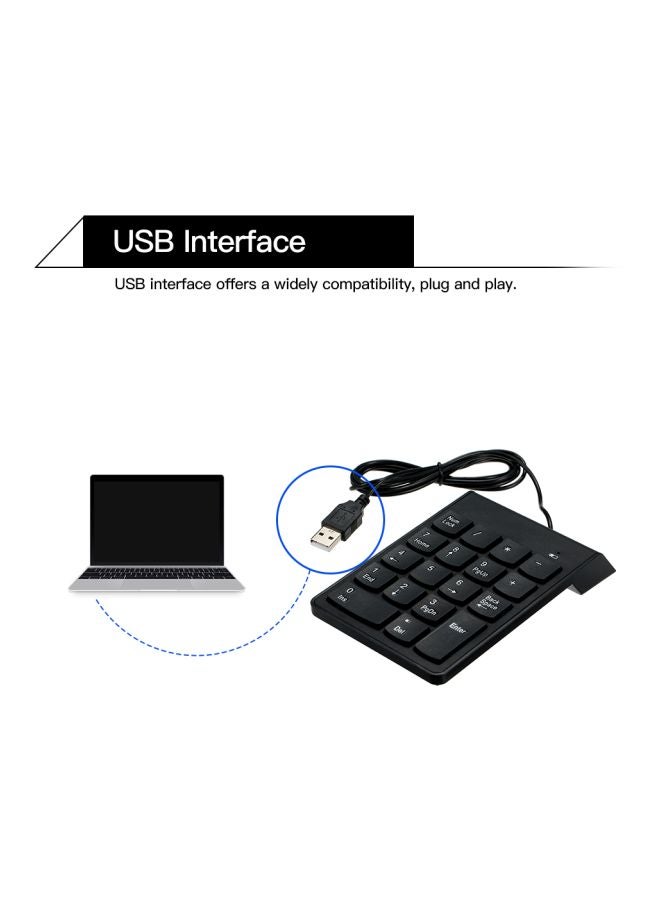 USB Wired Numeric Keypad Black