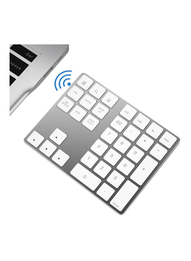 Wireless Numeric Keyboard Silver/White