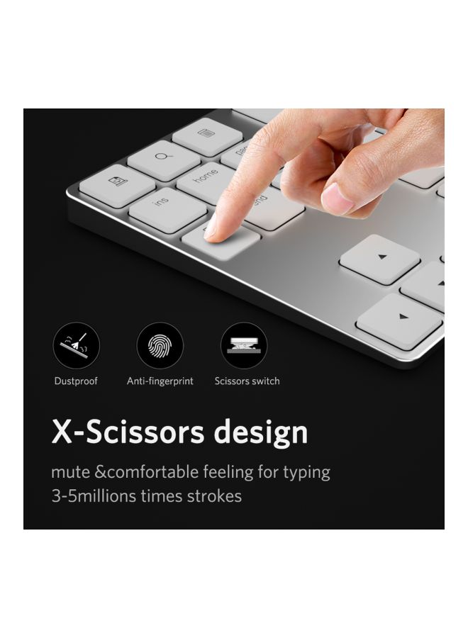 Wireless Numeric Keyboard Silver/White