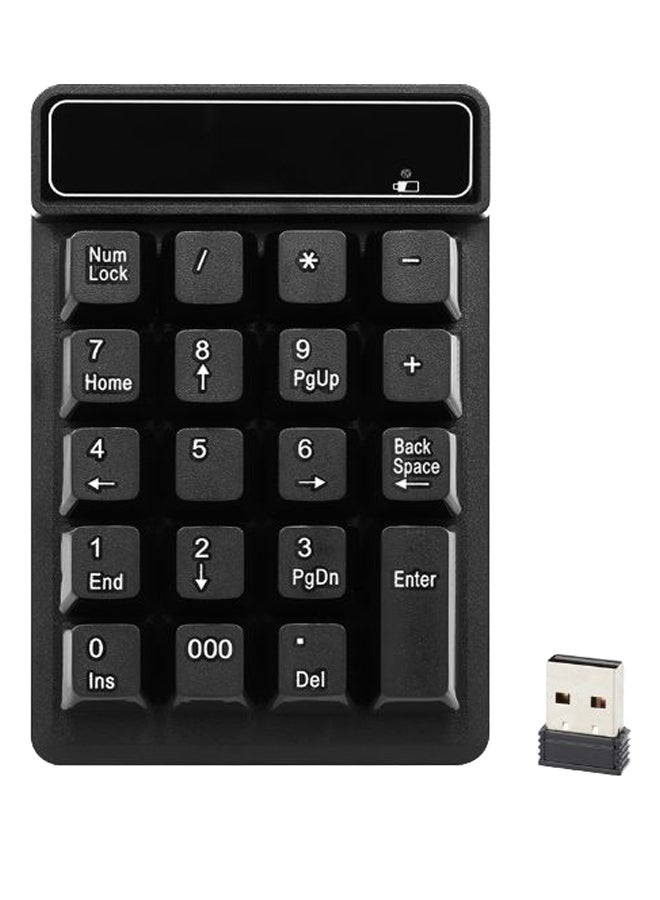 Wireless Numeric Keypad With Receiver Black