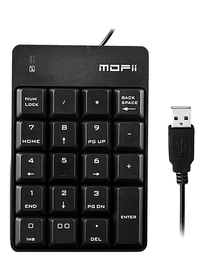 Mofii X810 Usb Wired Numeric Portable 18 Keys Office Financial Accounting Keyboard Black