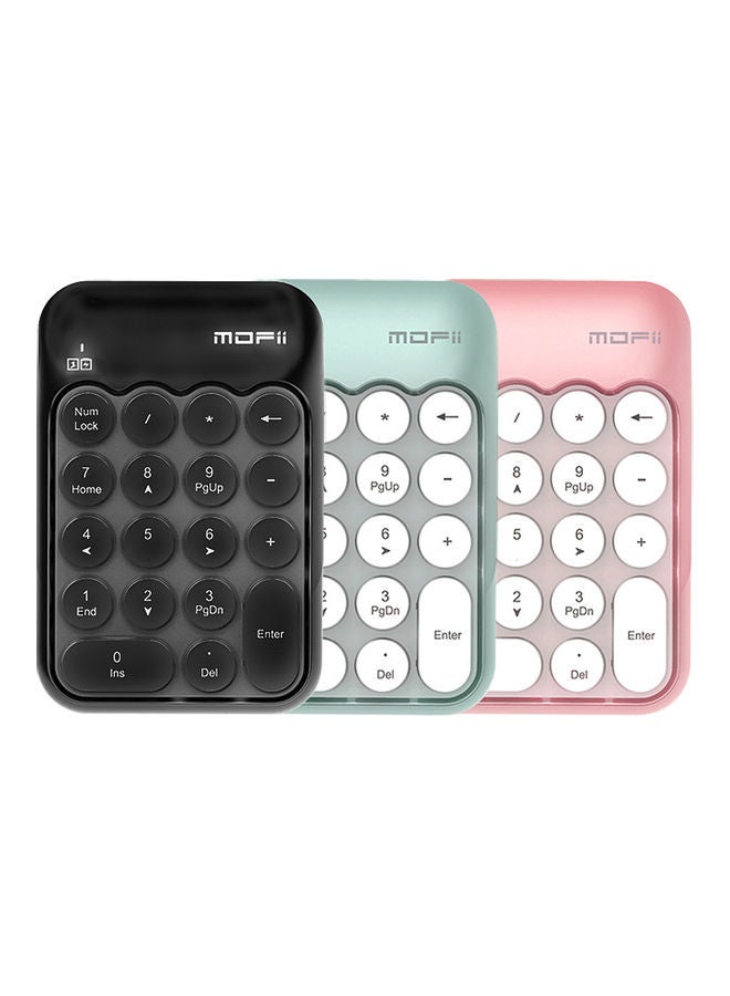 Mofii X910 2.4g Wireless Numeric Keyboard Portable 18 Keys Financial Accounting Office White & Pink