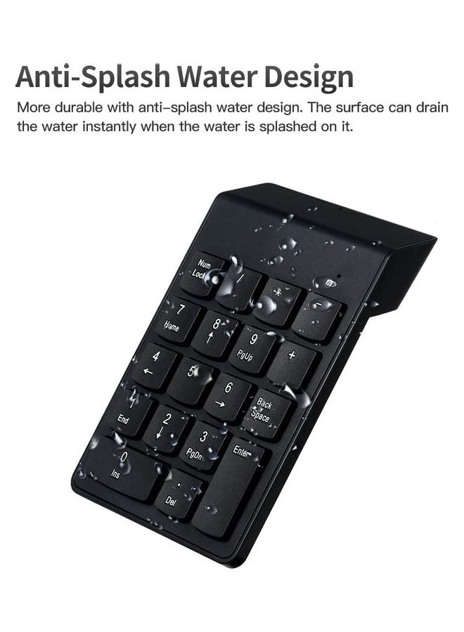 18 Keys 2.4G Wireless Mini Numeric Keypad Black