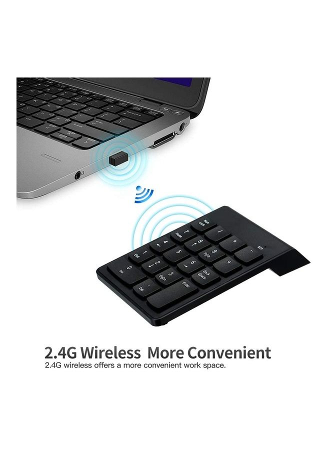 18 Keys 2.4G Wireless Mini Numeric Keypad Black