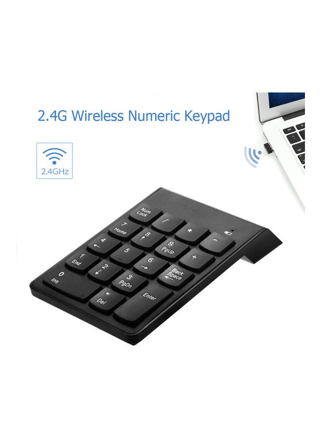 2.4G USB Numeric 18 Keys Wireless Mini Digital Keyboard Black