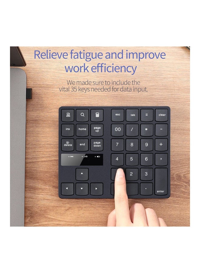 Portable Wireless Numeric Keyboard Black