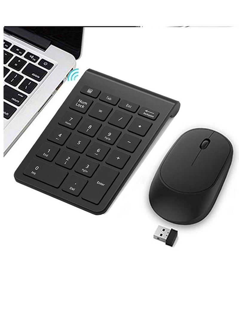 22 Keys Bluetooth Wireless Number Pad Rechargeable 10Key 2.4GHz Numeric Keypad Efficiently Data Entry with Arrow for Laptop Desktop MacBook Pro Air iMac iPhone iPad