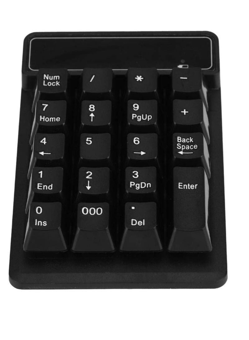 Bluetooth Numeric Keypad, Wireless 19-Keys Number pad, Portable Mini Accounting Multi-Function Number Keypad, with 10m Transmission Distance and 10 Million Clicks, for Laptop, Notebook Tablet