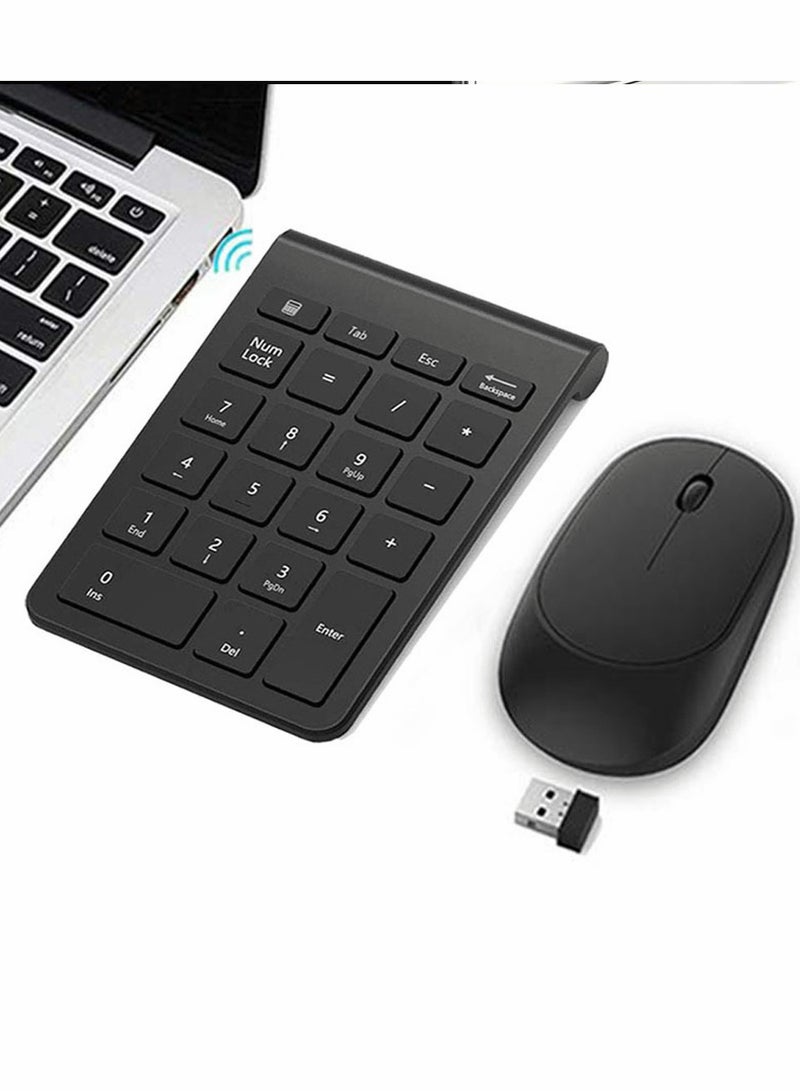 22 Keys Bluetooth Wireless Number Pad Rechargeable 10Key 2.4GHz Numeric Keypad Efficiently Data Entry with Arrow for Laptop Desktop MacBook Pro Air iMac iPhone iPad