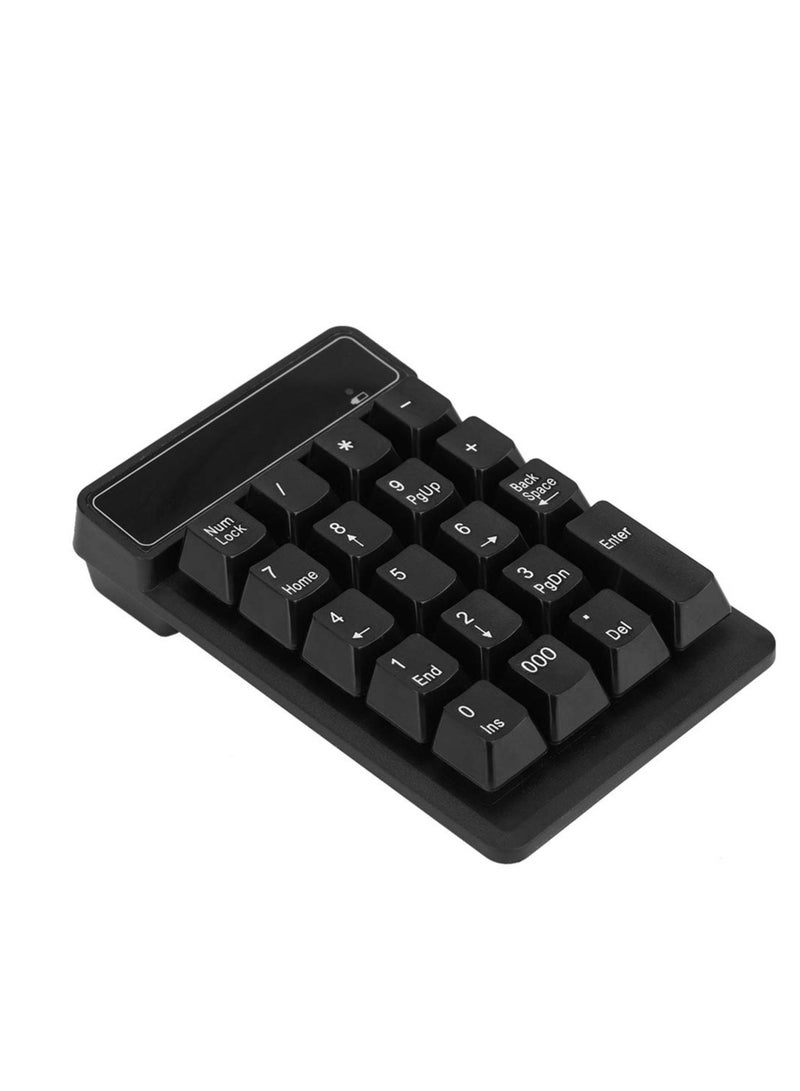 Bluetooth Numeric Keypad, Wireless 19-Keys Number pad, Portable Mini Accounting Multi-Function Number Keypad, with 10m Transmission Distance and 10 Million Clicks, for Laptop, Notebook Tablet