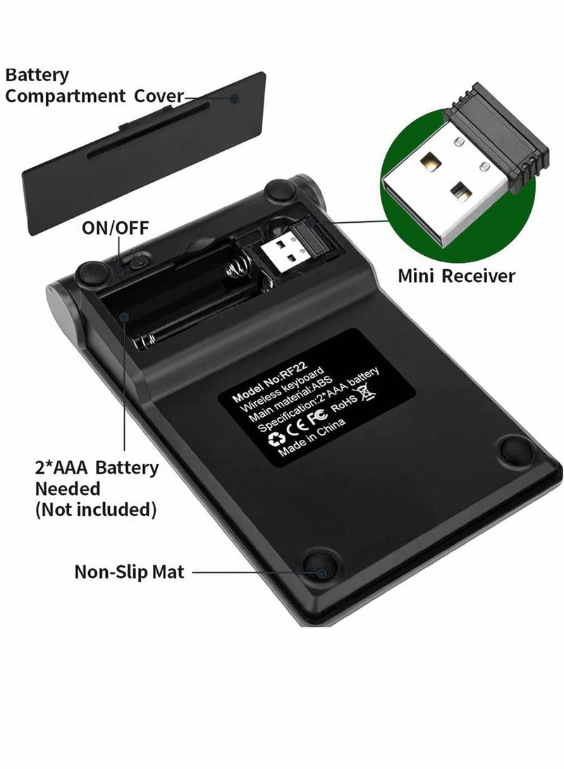 22 Keys Bluetooth Wireless Number Pad Rechargeable 10Key 2.4GHz Numeric Keypad Efficiently Data Entry with Arrow for Laptop Desktop MacBook Pro Air iMac iPhone iPad