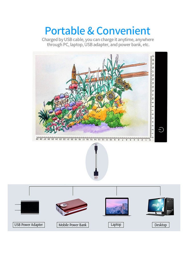Portable A4 Tracing LED Copy Board Black