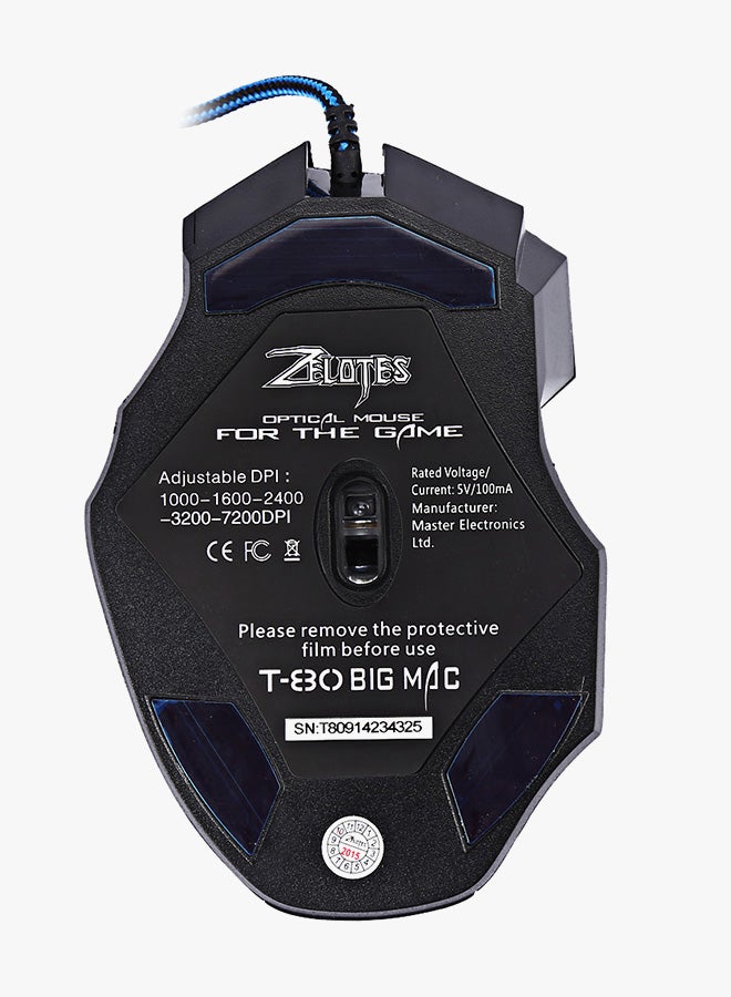 7-Button Backlight Optical Gaming Mouse Black
