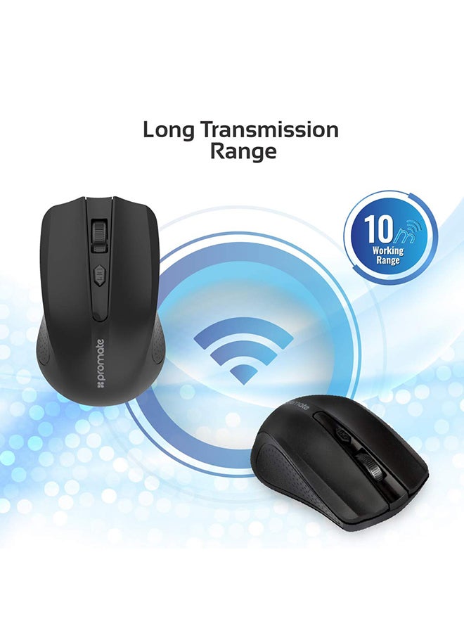 Portable Optical Wireless Mouse Black