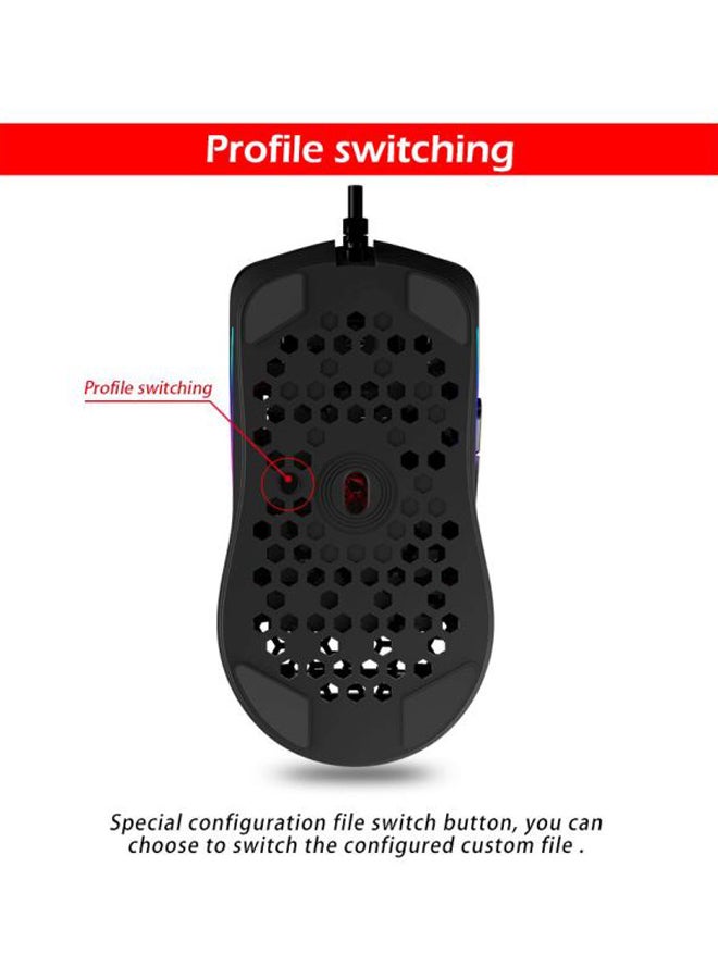 C-7 Wired Mouse Black/Pink/Blue