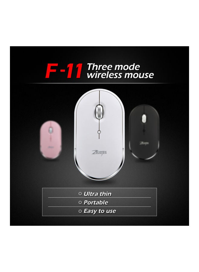 F11 Three Mode Bluetooth Mouse Pink