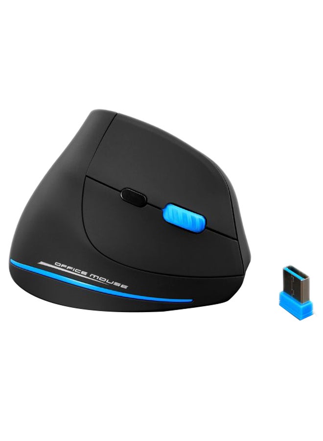Vertical Design 2.4GHz Wireless Mouse With Receiver Black/Blue/Silver
