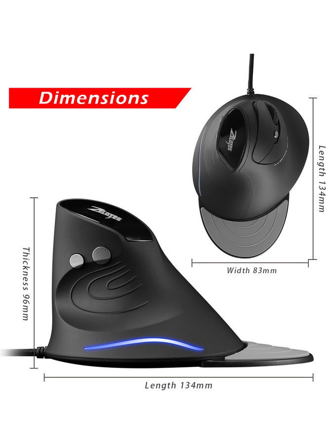 Wired Vertical Mouse Black