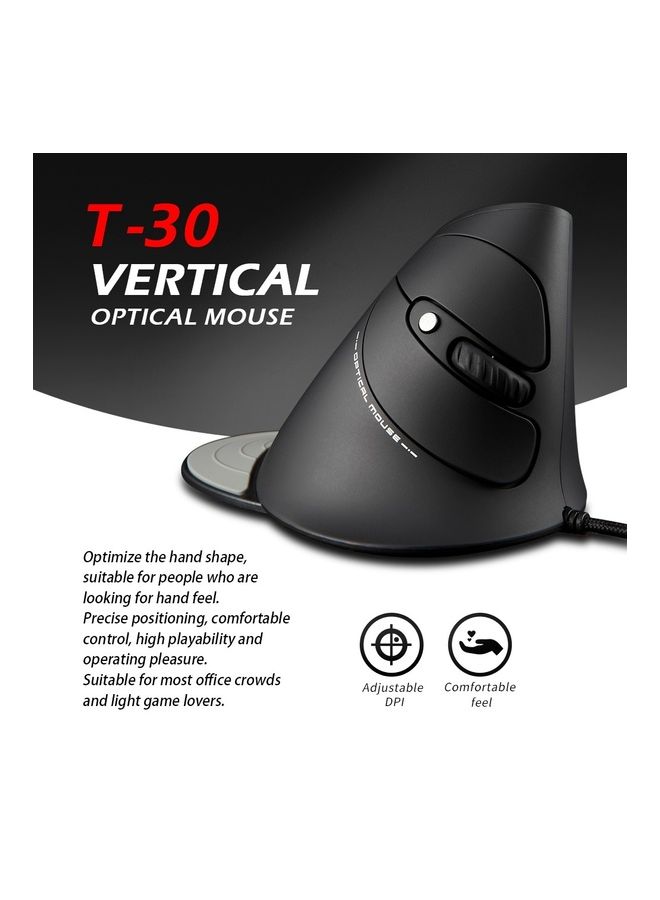 Wired Vertical Mouse Black