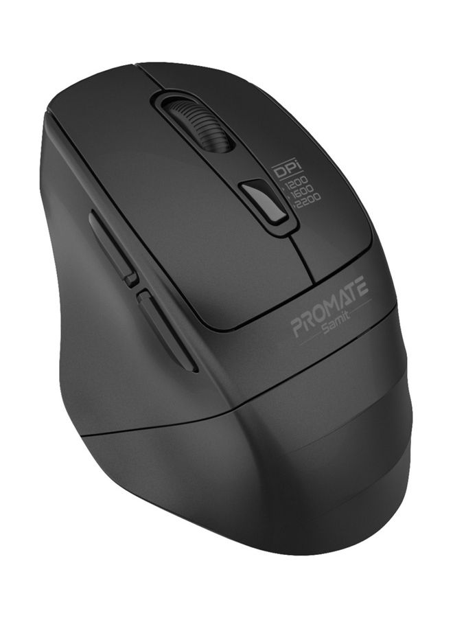 Promate Wireless Silent Mouse, 2.4G Portable Noiseless Cord-Free, 10 Meter Working Range and Nano USB Receiver Black