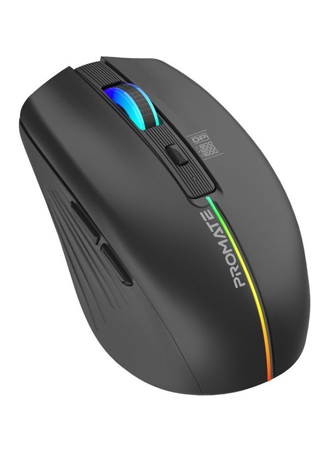 Wireless Mouse With 7 RGB Modes And 3 Adjustable DPI Level Black